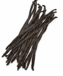 Extra lange Grand Cru vanillestokjes uit Madagaskar op een witte achtergrond
