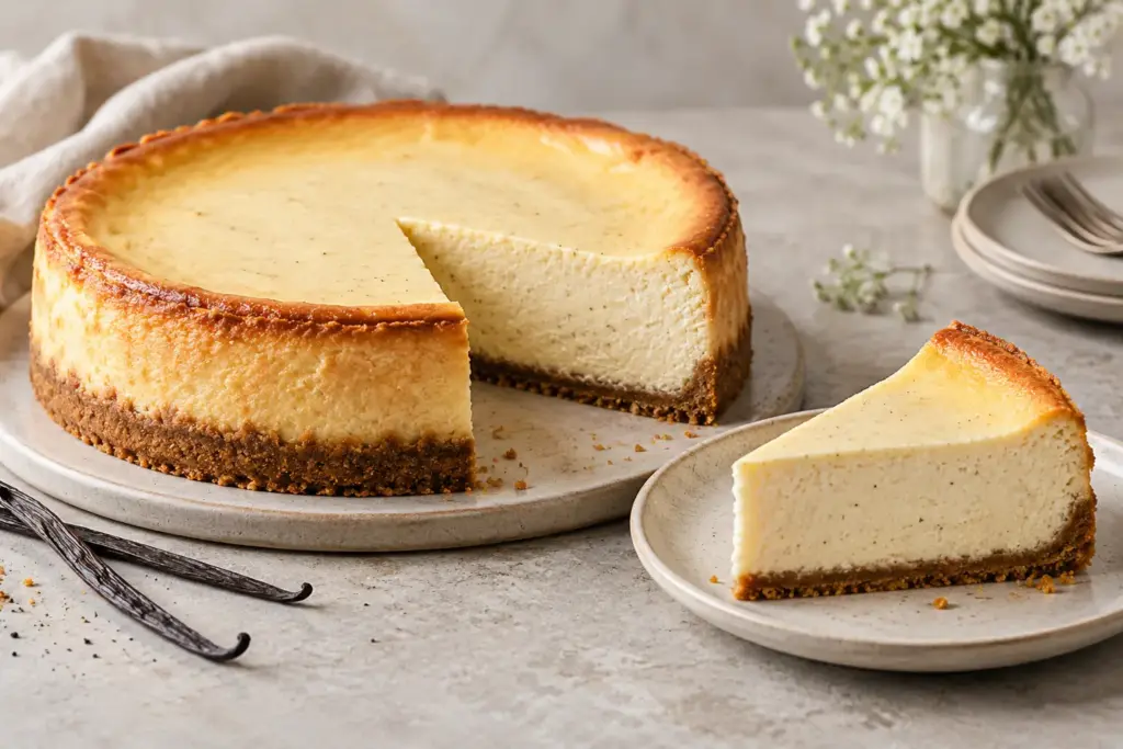 Gebakken vanillecheesecake met romige vulling